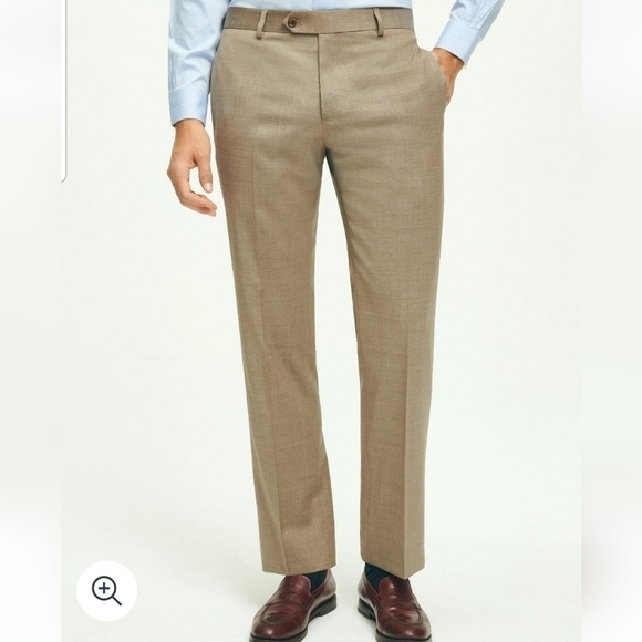 Brooks Brothers Madison Traditional Fit Wool Flannel Dress Pants Khaki 36/30 - Picture 1 of 16